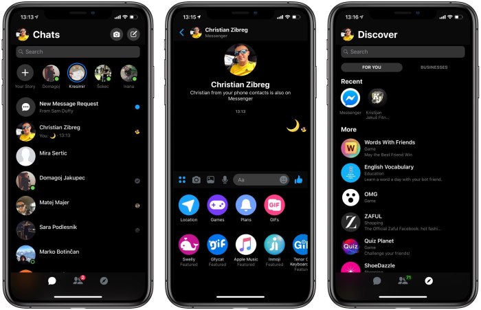 Facebook messenger dark mode simple trick