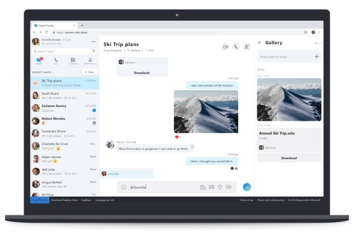 Microsoft skype for web launched