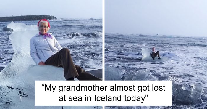 Grandma floats out to sea iceberg